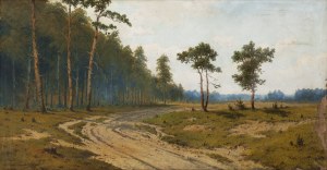 Józef Guranowski (1852 Warsaw - 1922 Warsaw), Road on the Edge of the Forest