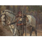 Stanisław Bagieński (1876 Warszawa - 1948 Warszawa), Ułan z koniem, 1925