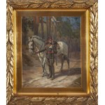 Stanisław Bagieński (1876 Warszawa - 1948 Warszawa), Ułan z koniem, 1925