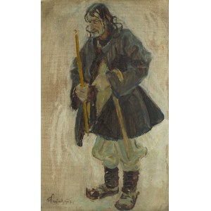 Fryderyk Pautsch (1877 Delatyn k. Stanisławowa - 1950 Kraków), Hucuł ze świecą, 1907