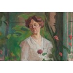 Jerzy Karszniewicz (1878 Tarnów - 1945 Kraków), Pani z pelargonią, przed/lub 1914