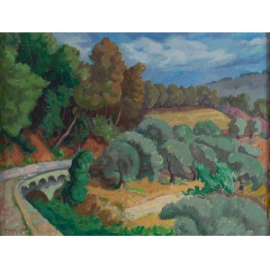 Maurycy (Maurice) Mędrzycki (Mendjizki) (1890 Łódź - 1951 St. Paul de Vance), Pejzaż z drogą