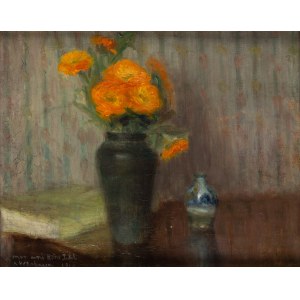 Abram (Abraham, Albert) Weinbaum (Wenbaum) (1890 Kamieniec Podolski - 1943 obóz koncentracyjny w Sobiborze), Martwa natura z bukietem kwiatów w wazonie, 1910
