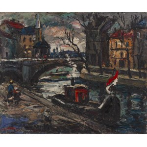 Maurice Vagh-Weinmann (1899 - 1966 ), Pejzaż miejski z rzeką