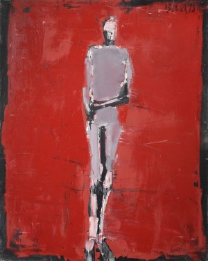 Jacek SIENICKI (1928-2000), Figure on a red background, 1987