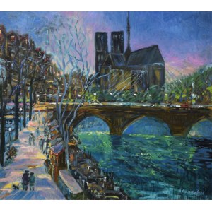 Jan SZANCENBACH (1928-1998), Pejzaż z Notre-Dame, 1997