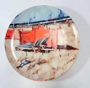 Artistic decorative plate,painted by Dutch painter Marjolein Spreeuwenberg