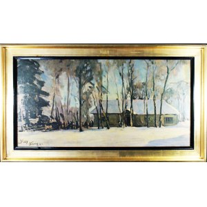 Julian Fałat (1859-1929) „Chata w Nieświeżu 1901),