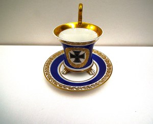 Collector's patriotic cup + saucer from limited edition by KPM Berlin ,