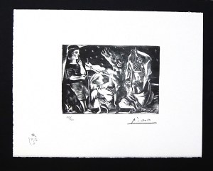 Pablo PICASSO (1881 - 1973) Old minotaur led by a little girl with a pigeon
