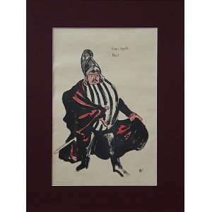 Karol FRYCZ (1877-1963), Bolesław Puchalski jako poseł w sztuce Jerzego Żuławskiego Eros i Psyche, 1904 (z teki Melpomeny)