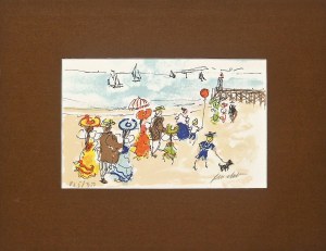 Urbain Huchet (1930 - 2014) Breatania, Plage de la Torche, 1977