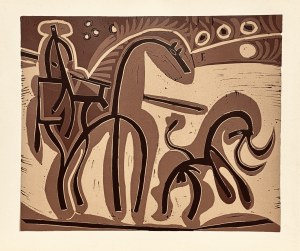 Pablo Picasso (1881-1973) - Picador et Taureau 1963 from the series Tauromachia - Linocut 1963.
