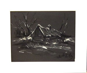 Wiktor Zin(1925 Hrubieszow-2007 Rzeszow),Landscape with a cottage