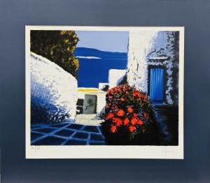 Patrick REAULT (b. 1955), Street on Santorini