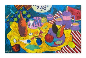 David Schab (b. 1973), Yellow tablecloth/ Yellow tablecloth
