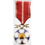 Československo. Řád sokola (Štefánikův řád) s meči, střed nepůvodní na av i rev.