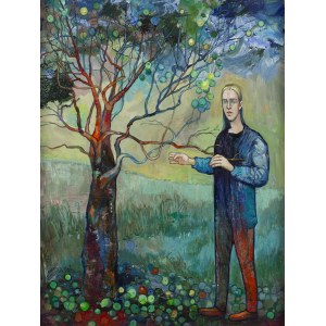 Franciszek Maśluszczak (ur. 1948, Kotlice), Pod jabłonią, 2015