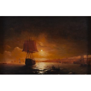 Andrzej Stypułkowski (1940 - 2019), Nocturne with a ship