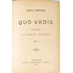 SIENKIEWICZ - QUO VADIS wydanie 1 z 1896r.