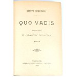 SIENKIEWICZ - QUO VADIS wydanie 1 z 1896r.