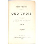 SIENKIEWICZ - QUO VADIS wydanie 1 z 1896r.