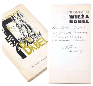SŁONIMSKI - THE TOWER OF BABEL. DRAMAT IN THREE ACTS IN VERSUS dedication by the Author