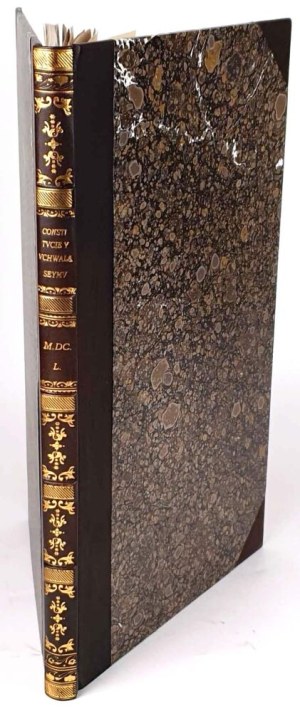 CONSTITUTION OF THE WALKING CORONAL SEYM, in Warsaw of the Year of the MDCL On December 5.