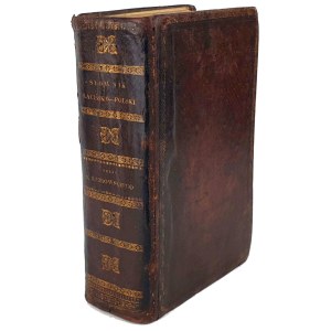 BOBROWSKI - SŁOWNIK ŁACIŃSKO-POLSKI Wilno 1822, skóra z epoki
