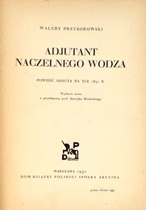 PRZYBOROWSKI- ADJUTANT-IN-CHIEF 1930
