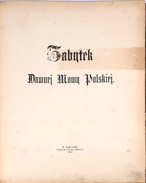 [GNIEZNO SERMONS] JAGIELSKI - A MONUMENT TO OLD POLISH SPEECH 1857