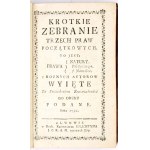 SADOWSKI - KRÓTKIE ZEBRANIE TRZECH PRAW POCZĄTKOWYCH 1780