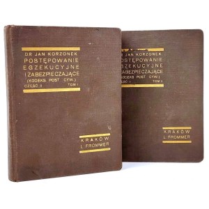 KORZONEK - POSTĘPOWANIE EGZEKUCYJNE I ZABEZPIECZAJĄCE vol.I-II wyd.1934