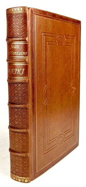 LA FONTAINE- TALES, il. Grandeville, luxury leather binding