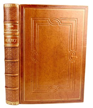 LA FONTAINE- TALES, il. Grandeville, luxury leather binding