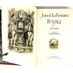 LA FONTAINE- BAJKI, il. Grandeville, luksusowa oprawa skórzana