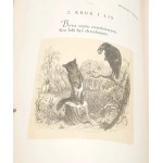 LA FONTAINE- BAJKI, il. Grandeville, luksusowa oprawa skórzana