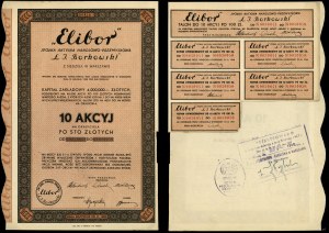 Poland, 10 shares at 100 zlotys = 1,000 zlotys, 1934