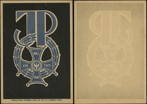 Poland, two-color window sticker issued after the death of Marshal Pilsudski, 1935, Krakow
