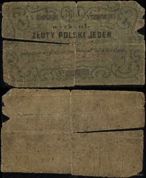 Poland, sole promissory note for 1 zloty = 15 kopecks, 19th century.