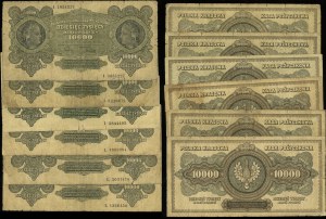Poland, set: 6 x 10,000 zlotys, 11.03.1922