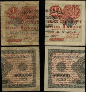 Poland, set: 2 x pass ticket - 1 penny, 28.04.1924