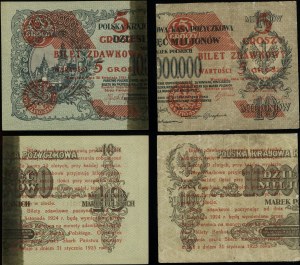 Poland, set: 2 x pass ticket - 5 pennies, 28.04.1924