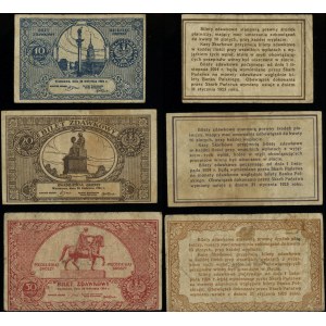 Polska, 3 x bilet zdawkowy - 10, 20, 50 groszy, 28.04.1924