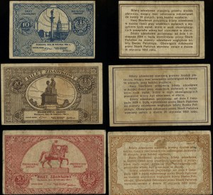 Poland, 3 x pass ticket - 10, 20, 50 pennies, 28.04.1924