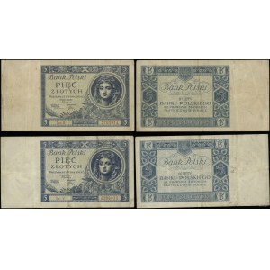 Polska, zestaw: 2 x 5 złotych, 2.01.1930