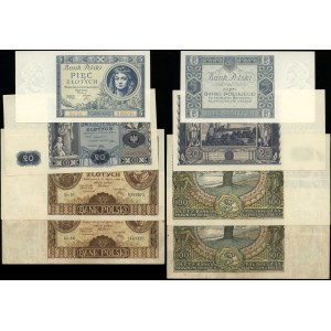 Polska, zestaw 4 banknotów, 1930-1936
