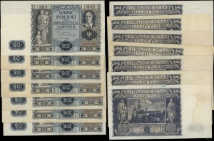 Poland, set: 7 x 20 gold, 11.11.1936