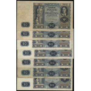 Polska, zestaw: 7 x 20 złotych, 11.11.1936