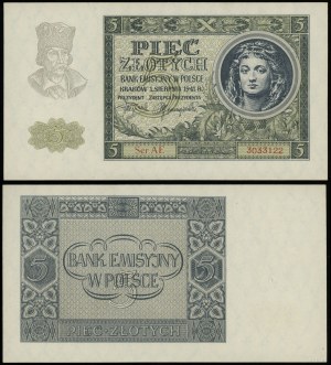 Poland, 5 zloty, 1.08.1941